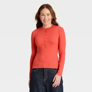 Universal Thread Women's Orange Long Sleeve Top